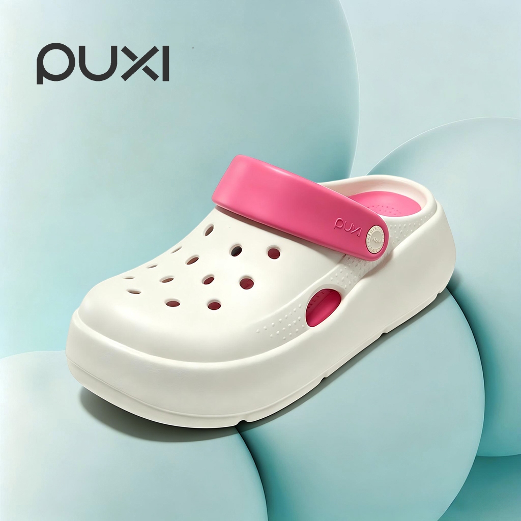 PUXI รองเท้านวด EVA รองเท้าแตะ พื้นรองเท้าชั้นในที่ถอดออกได้ พื้นรองเท้านุ่ม กันลื่น รองเท้าแตะมีสไตล์ PX9109
