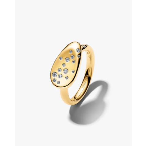 2026 NewS925 Gold Zircon Inlaid Oval Signet Ring / DIY Fashion Simple Ring
