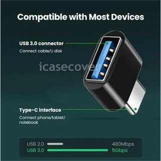อะแดปเตอร์ Mini Type-C เป็น USB 3.0 USB-C ชาย OTG A ตัวเชื่อมต่อข้อมูลหญิงสําหรับแล็ปท็อปโทรศัพท์ MacBook