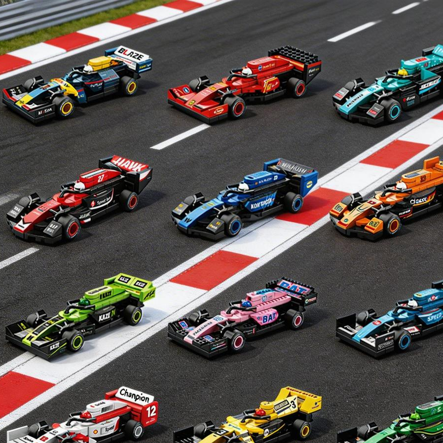3D Power Racing Assembly Building Blocks ของเล่นของขวัญ
