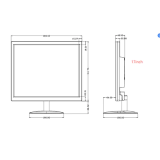 12 นิ้ว 15 นิ้ว 17 นิ้ว 19 นิ้ว LCD คอมพิวเตอร์ตรวจสอบหน้าจอ HDMI VGA Digital TV DVB-T2