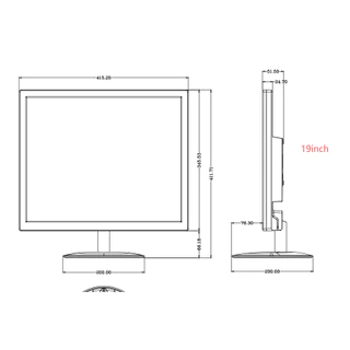 12 นิ้ว 15 นิ้ว 17 นิ้ว 19 นิ้ว LCD คอมพิวเตอร์ตรวจสอบหน้าจอ HDMI VGA Digital TV DVB-T2