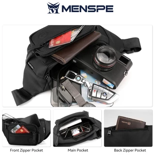 Menspe Mens Chest Bag กระเป๋าคาดเอว Crossbody Bags Messenger Bag Fashion Sports Bag School Large Capacity Shoulder Mens Bags College Style Outdoor Sports Bags For Men