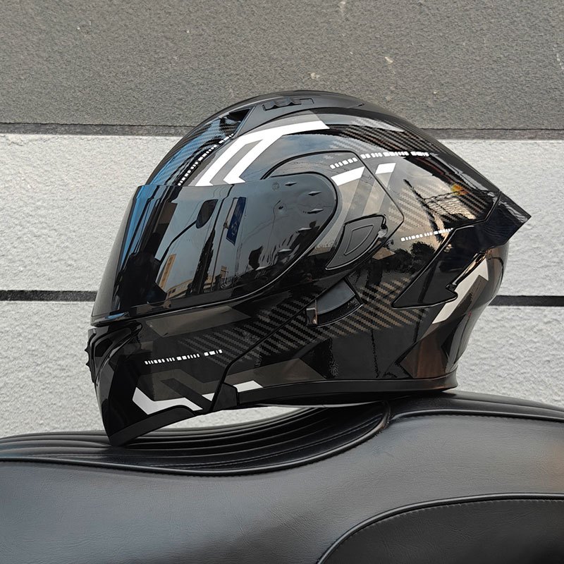 ORZ ผู้ชายผู้หญิง Matte สีดํา Modular หมวกกันน็อครถจักรยานยนต์ Flip Up Double Visor Racing หมวกกันน็อคบลูทูธ Ready Street Bike Cascos