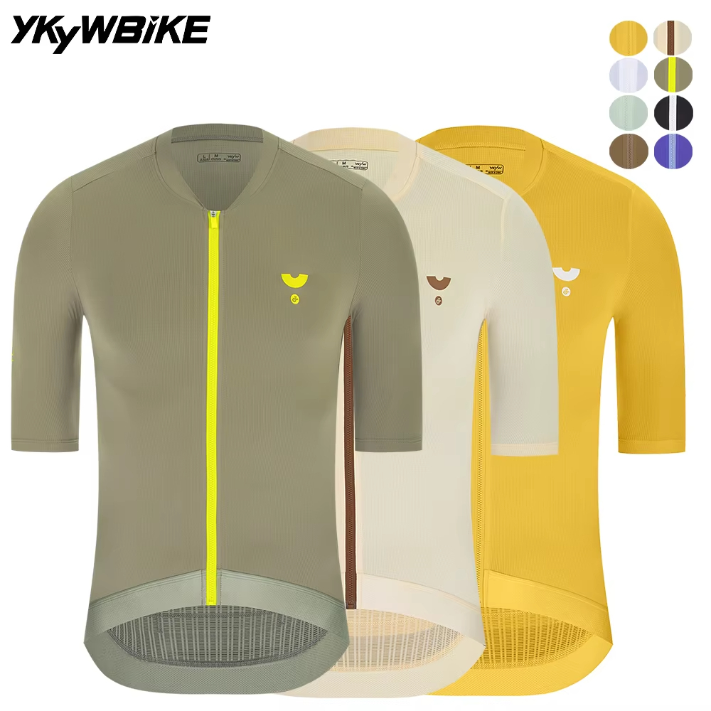 YKYWBIKE 2026ผู้ชายแขนสั้นขี่จักรยานJersey ProทีมBreathable Quick Dry Elastic Road Bike MTB RacingจักรยานชุดกีฬาPF50 +