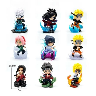9 ชิ้น/เซ็ต 10.5 ซม.ญี่ปุ่นอะนิเมะ Naruto รุ่น Q รูป Ultimate Battle Uchiha Madara Sasuke Namikaze Minato Kakashi Itachi Sakura PVC ตุ๊กตาของเล่น