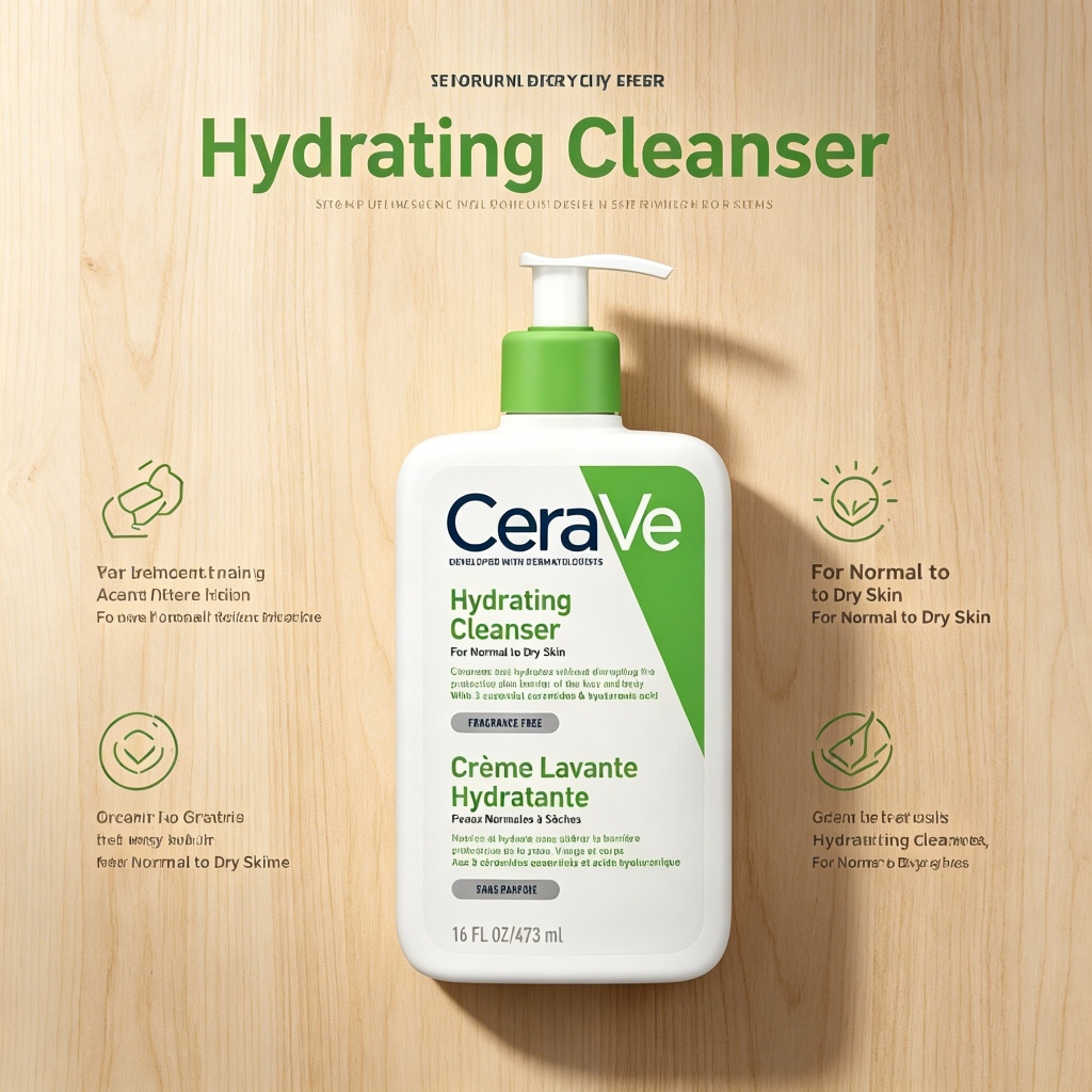 Hydrating Face & Body Cleanser by CeraVe - ทําความสะอาดโดยไม่ต้องลอกความชื้นสําหรับผิวธรรมดาถึงผิวแห้ง 473ml