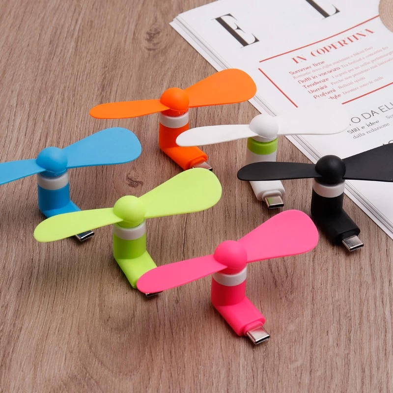พัดลมพกพา Micro USB สำหรับ Type-C Android iOS
