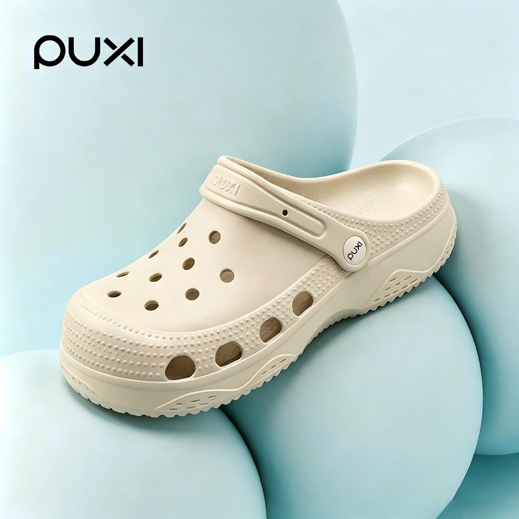 PUXI Clogs EVA ใช้ได้ทั้งชายและหญิง เฉพาะพื้นรองเท้า กันลื่น รองเท้าหัวโต ระบายอากาศได้ รองเท้าแตะไซส์ใหญ่ PX920205