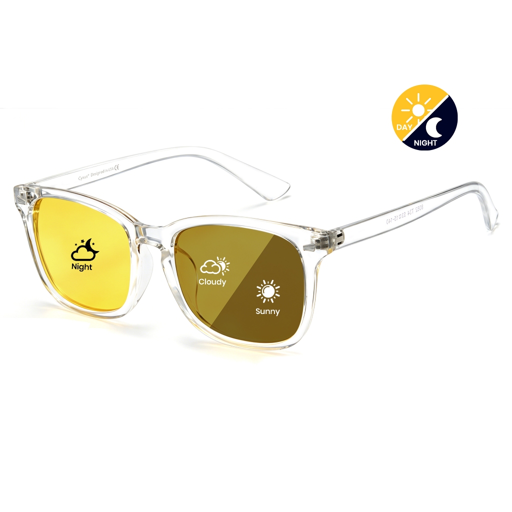Cyxus Night Vision แว่นตา Polarized เลนส์ให้ทัศนวิสัยคมชัดสูงในเวลากลางคืน น้ำหนักเบาและทนทาน P1082