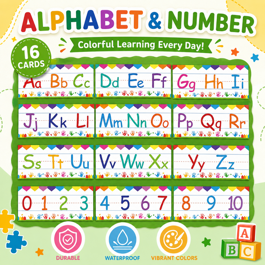 แฟลชการ์ดการเรียนรู้ตัวอักษรและจํานวน 16 ชิ้น, การ์ด ABC 0‐10 Tracing กันน้ํา, โรงเรียนอนุบาลก่อนวัยเรียนในช่วงต้นการรู้หนังสือคณิตศาสตร์การ์ดการศึกษาสําหรับเด็กอายุ 3+