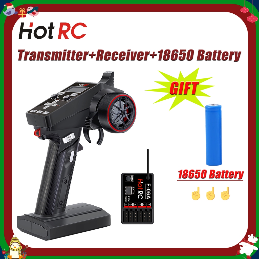 HOTRC CT6A CT6B CT8A CT10B 6CH 8CH 10CH วิทยุเครื่องส่งสัญญาณรีโมทคอนโทรล 2.4 Ghz พร้อม F06A F08A F1
