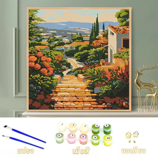 ระบายสีตามตัวเลข 20x20ซม. พร้อมกรอบ พร้อมสีและพู่กัน ภาพวาดอะคริลิคภาพสีดิจิตอล ทําเอง ของขวัญผนัง ของเล่นเด็ก กระตุ้นจินตนาการ ของขวัญ DIY เฟรมผ้าใบ สมใจ เฟรมผ้าใบวาดรูป