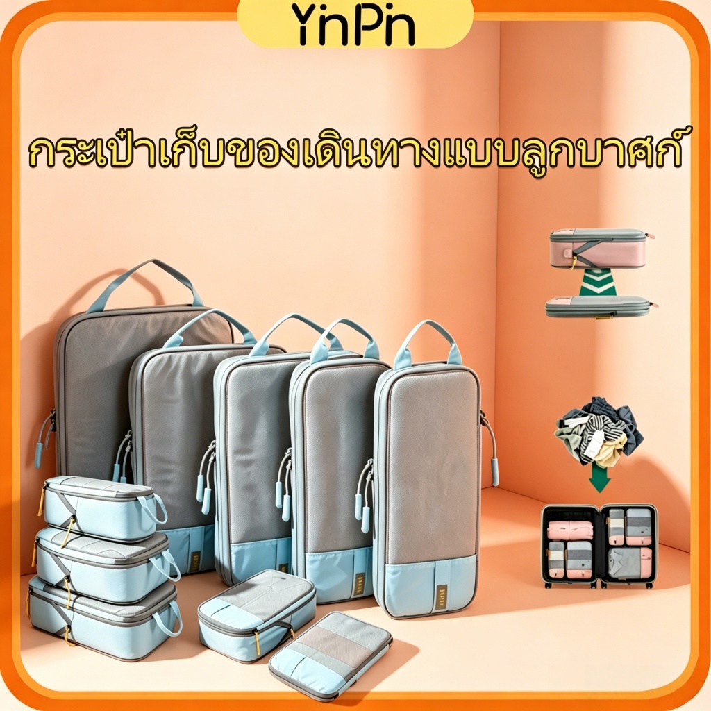 Travel Packing Cube กระเป๋าเดินทาง Organizer ประหยัดพื้นที่กระเป๋ากันน้ํา Travel Packing Cube สําหรั