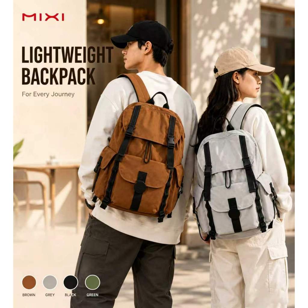 Mixi กระเป๋าเป้สะพายหลังอเนกประสงค์พร้อมสายรัดและกระเป๋าแล็ปท็อป M5255