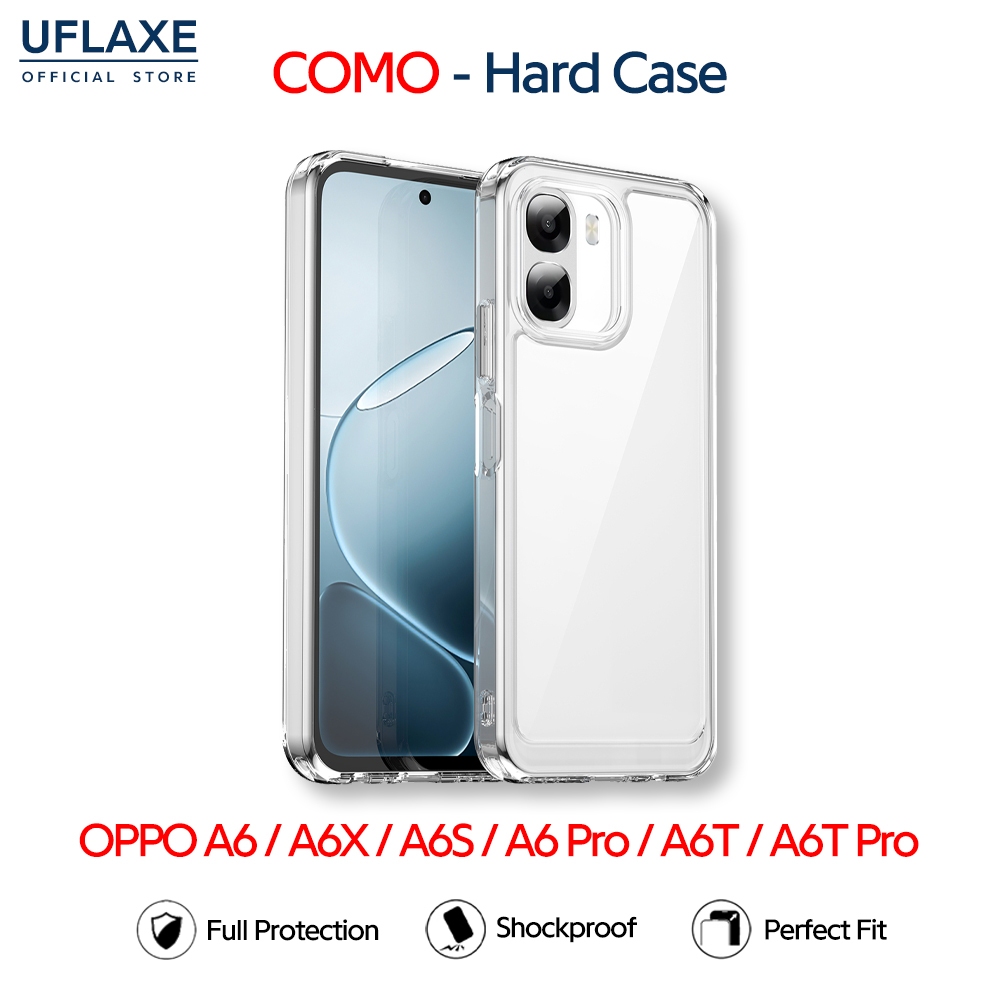 UFLAXE COMO - เคส OPPO A6 / A6 Pro / A6X / A6S / A6t / A6t Pro - เคสแข็งใสกันเหลืองกันกระแทก เคสโทรศัพท์บางเฉียบป้องกันรอยนิ้วมือ