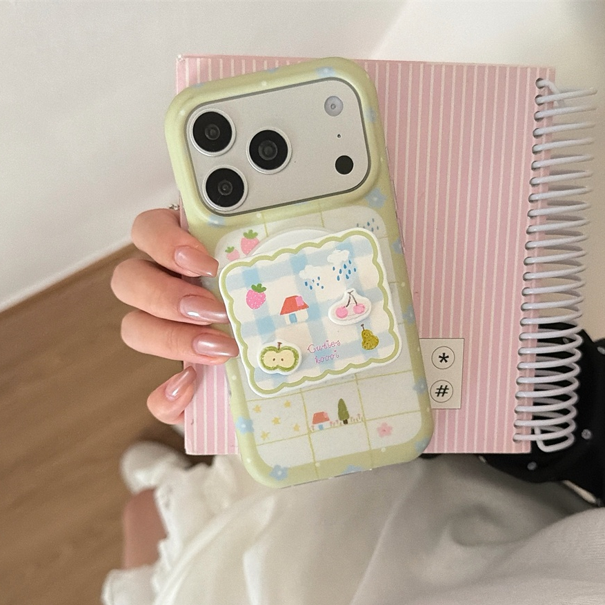 สําหรับIphone Case 17 Pro Max 16 Pro Max 15 Pro Max Garden Green Grid Starsเคสโทรศัพท์