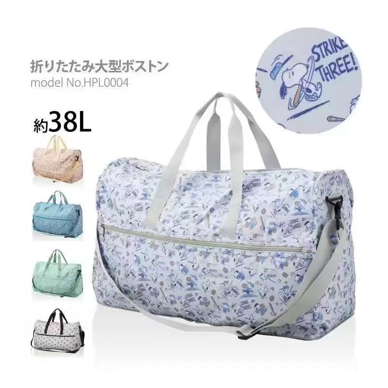 ❤️กระเป๋าดัฟเฟิล❤️ญี่ปุ่น Snoopy Miffy 38L ขนาดใหญ่-ความจุน้ําหนักเบาเป็นพิเศษพับได้ Water-Repellent Travel แบบพกพาสามารถ Carried Crossbody