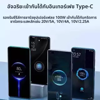 สายชาร์จ Type-C to Type-C สีพาสเทล PD 66W/100W รองรับชาร์จเร็ว 5A สายถักทนพิเศษ 1/1.5/2M ซิงค์ข้อมูล 480Mbps ใช้ได้กับมือถือ โน้ตบุ๊ก แท็บเล็ต ส่งจากไทย