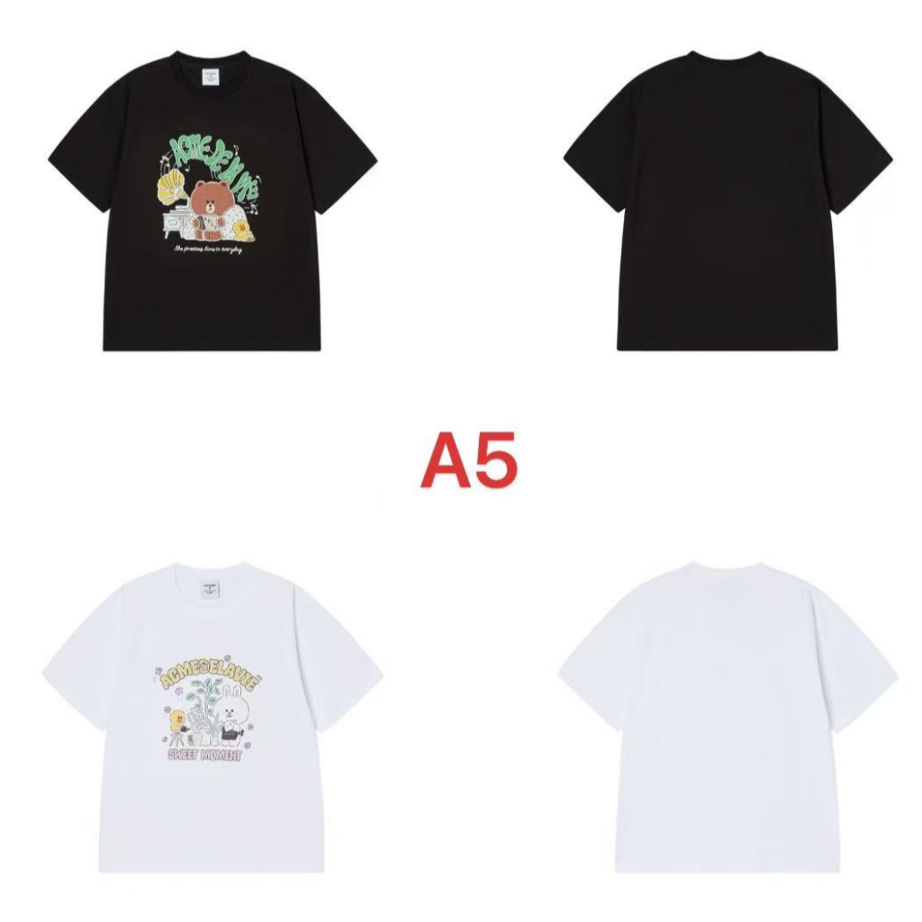 Summer Street Wear พิมพ์แขนสั้นผู้ชายผู้หญิงหลวมสบายๆอินเทรนด์ All-Ma