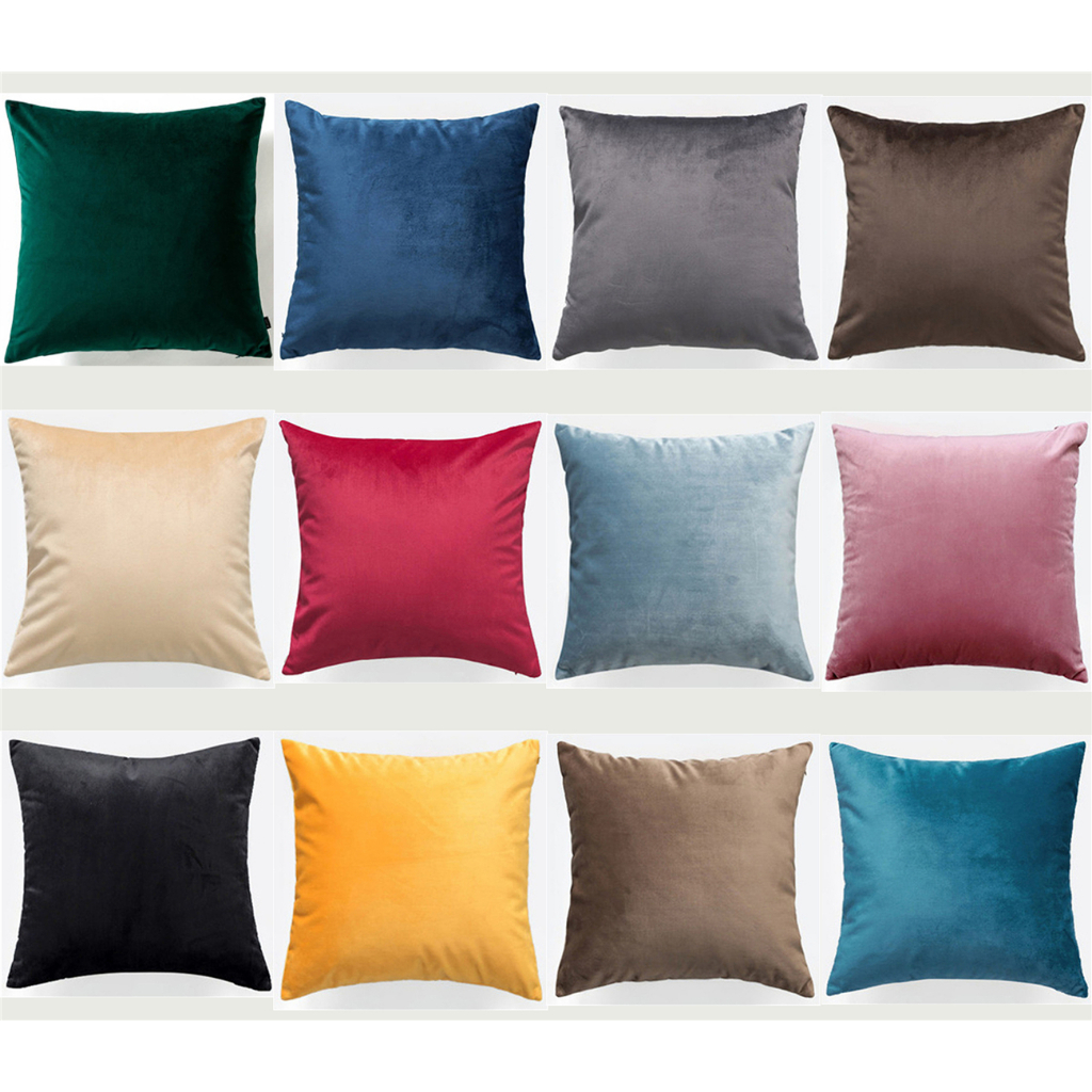 45×45.สีน้ําตาลสีเบจหมอนกํามะหยี่.Solid decor โซฟาหน้าแรกผ้าปูที่นอนปลอกหมอน sDouble-sided.