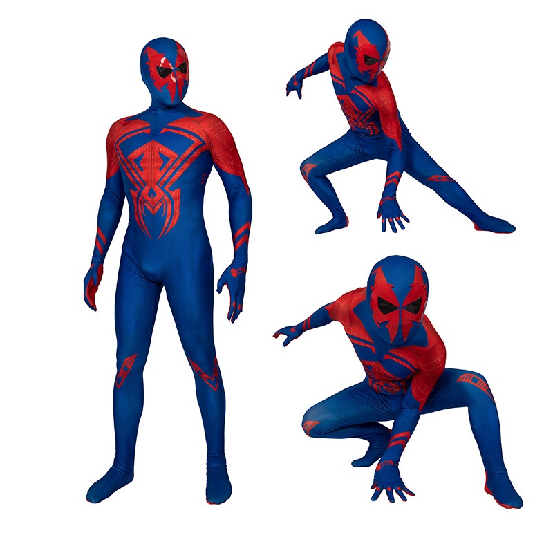 SpiderMan 2099 ข้าม Spider Verse คอสเพลย์เครื่องแต่งกาย Superhero Miguel OHara Spandex Zentai BodySu