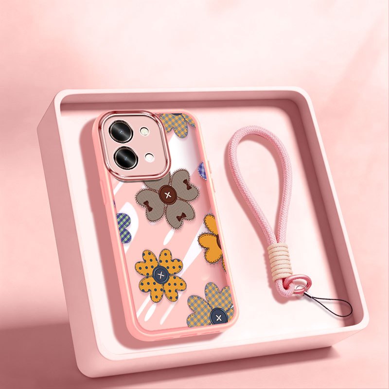 YBD เคสโทรศัพท์สําหรับ OPPO A6 Pro A6X A6T Pro A6S A6K 5G ใหม่สไตล์จีนเย็บปักถักร้อยรูปแบบ Soft TPU เกราะป้องกันพร้อมเชือกเส้นเล็ก