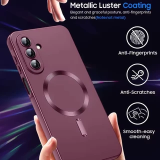 SAMSUNG สีทึบใหม่พร้อมเคสแม่เหล็กสําหรับSamsung Galaxy S26 S25 S24 S23Ultra Plus A17 A16 A56 A55 A15 5GSilicone Soft TPUเคสโทรศัพท์ฝาครอบ