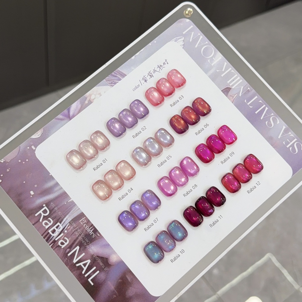 RABIA 12 สี  เจลตาแมว + สีเจลแคทอายเนื้อซาติน  การไหลเวียนของสีเจลแคทอาย สีเจลแคทอาย ฟรีชาร์ทสี