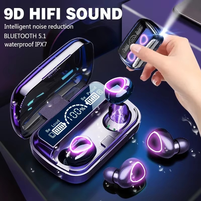 M10 หูฟังบลูทูธแฮนด์ฟรี LED Dispay หูฟังบลูทูธไฮไฟสเตอริโอเพลงหูฟังไร้สายชุดหูฟังสําหรับเล่นเกมกันน้