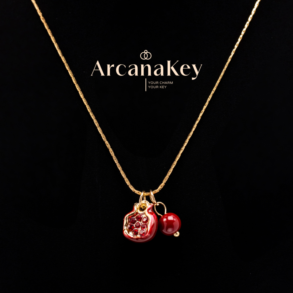 CODสร้อยคอจี้โกเมนสีแดง Vintage Elegant Design, Angola Style Jewelry for Office, Dates & Party WearArcanaKey