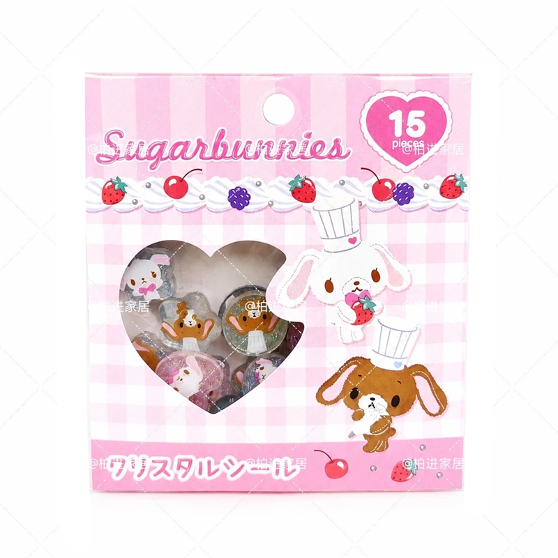 Sugarbunnies สติกเกอร์ 15 ชิ้นแพ็คอะนิเมะ Kawaii น่ารักสเตอริโอคริสตัลสติกเกอร์แล็ปท็อปวารสารสติกเกอร์โทรศัพท์มือถือตกแต่งหนังสือ