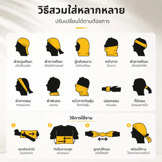 ผ้าบัฟกันแดด UPF50+ หน้ากากกัน UV ผ้าคลุมหน้าและคอ ระบายอากาศ เย็นสบาย กันฝุ่น สำหรับปั่นจักรยานและกิจกรรมกลางแจ้ง SQ011