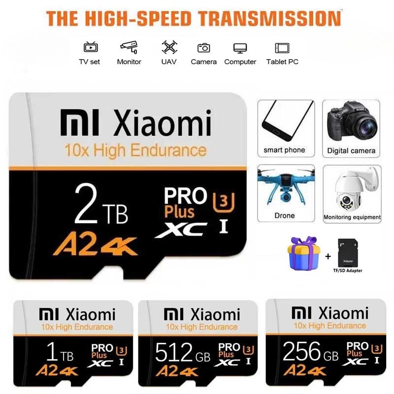 ความเร็วสูง C10 SD การ์ด 2TB 1TB 512GB 128GB การ์ดหน่วยความจําแฟลช Micro SD การ์ดสําหรับโทรศัพท์มือถ
