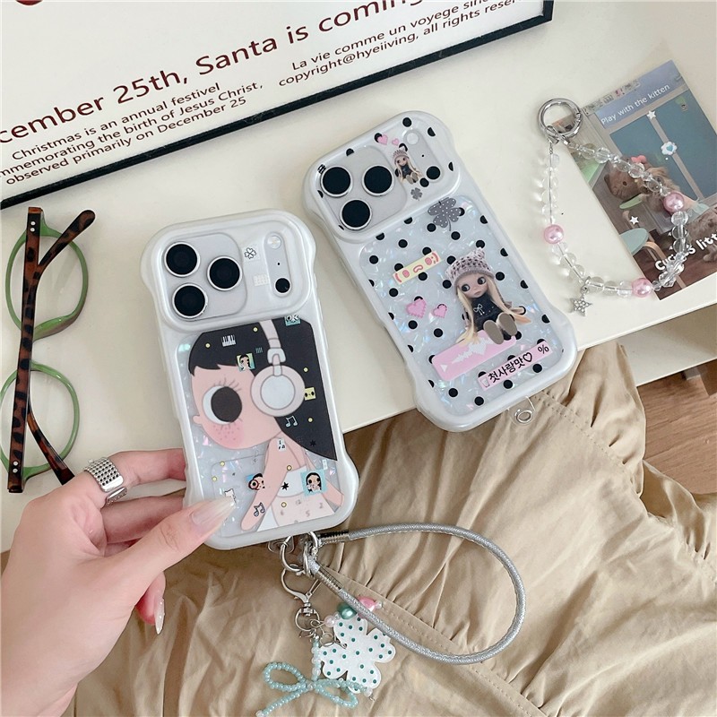 IPhone 17 Pro Max ลายหูฟังเด็กผู้หญิง เคสโทรศัพท์วัสดุอะคริลิค