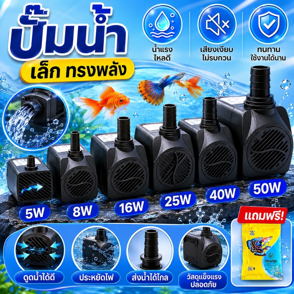 555PET ปั๊มน้ำตู้ปลา น้ำพุ ปั๊มน้ำขนาดจิ๋ว ปั๊มจุ่มบ่อปลา ปั๊มน้ำพุ เหมาะสำหรับน้ำพุแมว ตู้ปลา