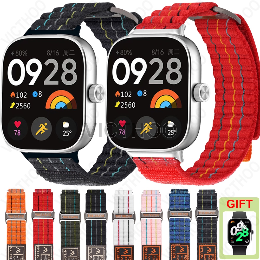สายรัดไนล่อนถักสายรัดข้อมือสบายสำหรับ Redmi Watch 6 5 4 / Xiaomi Smart Band 9 8 Pro