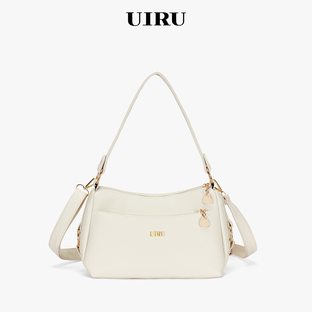 UIRU กระเป๋าสะพายไหล่ข้างผู้หญิง หนังPU มีซองซิปหลายช่อง สายสองแบบ ปรับได้ เหมาะไปเดินเล่นกลางคืน หรือไปเที่ยวสายชายหาด