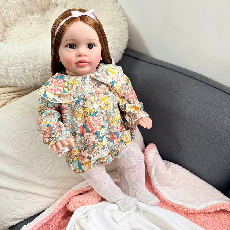 65 ซม.ขนาดใหญ่ Reborn เด็กวัยหัดเดินตุ๊กตาเด็ก Pippa ผมยาวนุ่ม Cuddly สมจริงเด็กทารกภาพวาด 3D ผิวที่มองเห็นได้ Bonecas Reborn