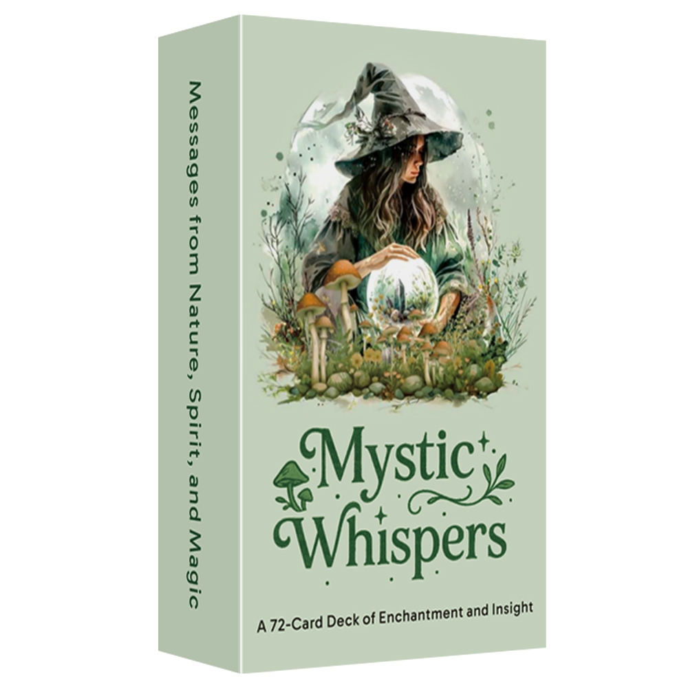 Mystic Whispers Oracle Deck การ์ดข้อความภาษาอังกฤษ 72 ใบ ลายสีน้ำ สำหรับอ่านรายวันและสมาธิ ดีไซน์ต้นฉบับ 12×7ซม.