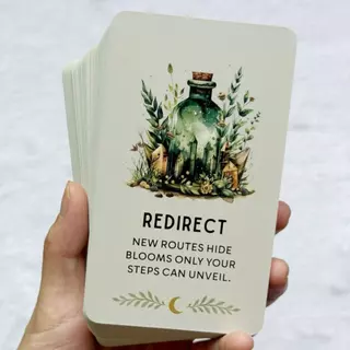 Mystic Whispers Oracle Deck การ์ดข้อความภาษาอังกฤษ 72 ใบ ลายสีน้ำ สำหรับอ่านรายวันและสมาธิ ดีไซน์ต้นฉบับ 12×7ซม.