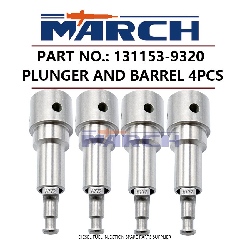 ลูกสูบปั๊มและลํากล้อง 4 ชิ้น 131153-9320 A772 สําหรับ ISUZU 4HE1 4HF1 4HG1 4HK1T 4JB1TC