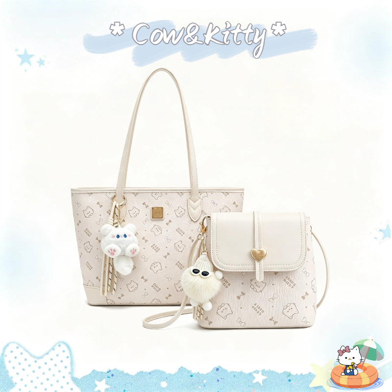 Cow&Kitty Cute Bag Set Tote Bag & Crossbody Bag Combo