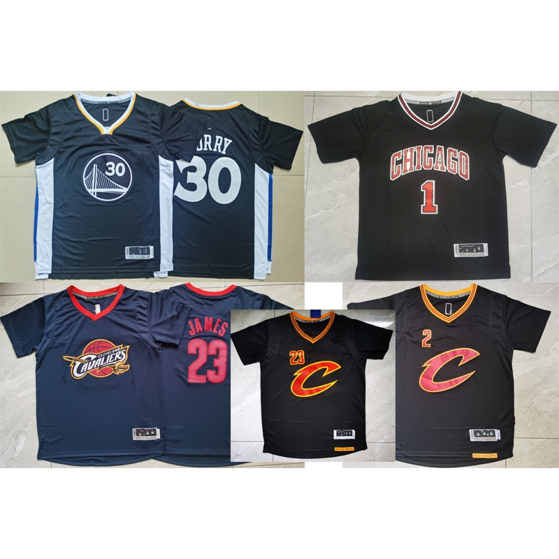 ผู้ชายใหม่ Stephen Curry Derrick Rose Kyrie Irving LeBron James เย็บปักถักร้อยเสื้อบาสเก็ตบอลแขนสั้น