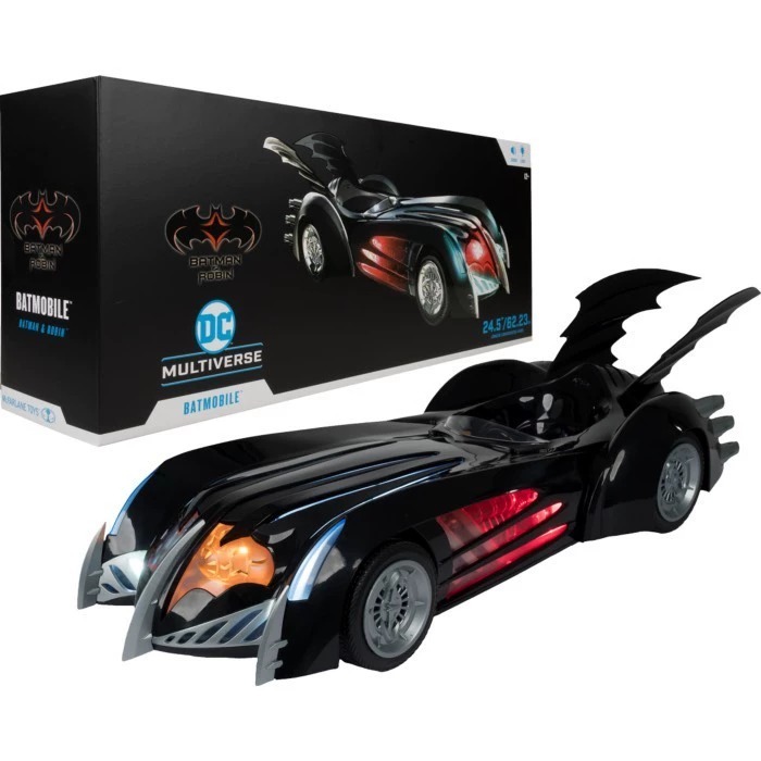 Batmobile ใหม่เอี่ยมของ McFarlane มีเสียงและเอฟเฟกต์แสง! ตุ๊กตาโมเดลภาพยนตร์ DC Universe Batman & Ro