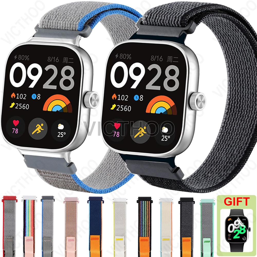 สายรัดไนลอนหลองปรับได้อุปกรณ์เสริมวงยืดหยุ่นสำหรับ Redmi Watch 6 5 4 / Xiaomi Smart Band 9 8 Pro