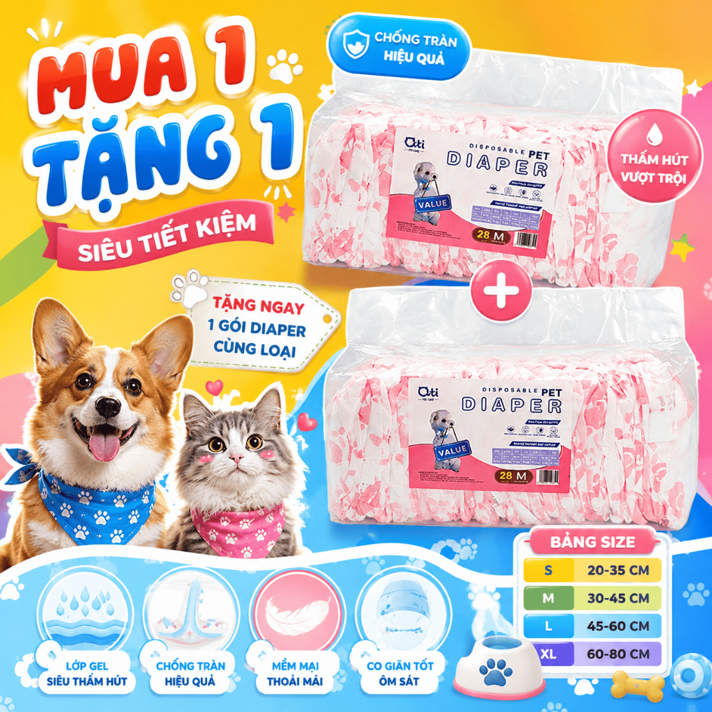 【ซื้อ 1 แถม 1】Qti ผ้าอ้อมสุนัข แบบใช้แล้วทิ้ง  หญิง  ชุดอุปกรณ์สำหรับสัตว์เลี้ยง ถุง 12 ชิ้น + ฟรี 12 ชิ้น