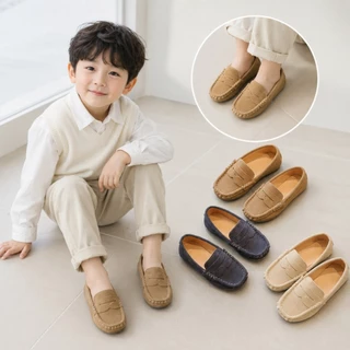 Gommino Boys Peas รองเท้า 2026 ฤดูใบไม้ผลิฤดูใบไม้ร่วงสไตล์ใหม่ Soft-Soled รองเท้าเด็กรองเท้าหนังเด็ก