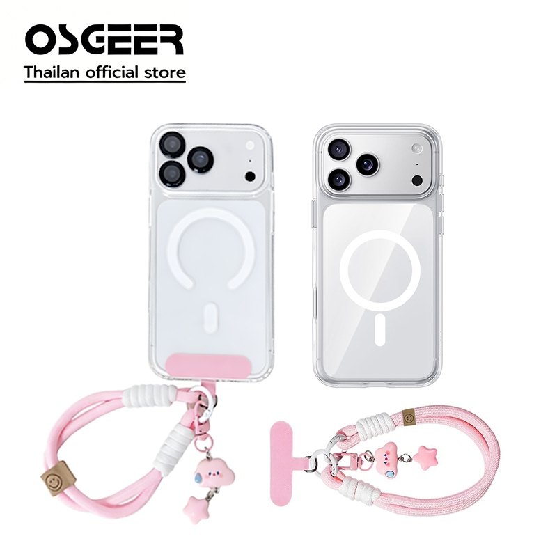 OSGEER สําหรับ iPhone 17 16 15 14 13 12 11 Pro Max Plus Case พร้อม [สายรัดข้อมือ],ฝาครอบโทรศัพท์ Crossbody กันกระแทกใสพร้อมเชือกเส้นเล็กป้องกันการโจรกรรมแบบถอดได้สําหรับผู้หญิง,เดินทาง,ช้อปปิ้ง