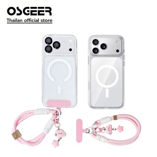OSGEER สําหรับ iPhone 17 16 15 14 13 12 11 Pro Max Plus Case พร้อม [สายรัดข้อมือ],ฝาครอบโทรศัพท์ Crossbody กันกระแทกใสพร้อมเชือกเส้นเล็กป้องกันการโจรกรรมแบบถอดได้สําหรับผู้หญิง,เดินทาง,ช้อปปิ้ง